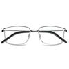 Armazón de Gafas Cuadrado de Aleación de Titanio para Negocios con Cara Grande para Miopía Armazón para Gafas de Hombre y Mujer Armazón de Gafas de Moda sin Tornillos Armazón Simple