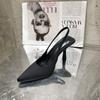 Sandálias de Salto Alto Novas de Verão 2023 Salto Agulha Bico Fino Casual Versão Coreana Mais Fácil de Combinar Celebridade da Internet Baotou Trabalho Sapatos Femininos