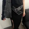 Vestido Estilo Oscuro con Cinturón de Remaches, Cinturón de Moda Punk Elástico Versátil para Mujer, No Necesita Agujeros