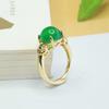 Anel de Ágata Verde Natural Aiyu Anel de Calcedônia Verde Imperial Vintage Fábrica Atacado Dropshipping S3110503