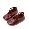 Sapatos infantis estilo coreano, elástico cruzado, boca rasa, sapatos de camada única, sapatos de cor sólida, sola de borracha macia, sapatos de bebê para crianças BLS3160