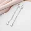 Retención de color mejorada oro blanco cadena extendida serie de oro blanco chapado en cobre cadena de cola más cadena larga pulsera de cuentas diy collar