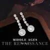 Pendientes Vintage Retro Estilo Pesado Brillantes de Zirconia Completos Pendientes Largos Estilo Palacio Retro Pendientes de Lujo Accesible