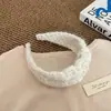 Faixa de Lã Retrô Preguiçosa de Inverno Cedo Celebridade da Internet Elegante Topo Craniano Alto Grampo de Cabelo de Aba Larga Faixa de Cabelo de Tricô Plissada Feminina