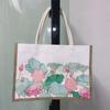 Bolsa de Lino DIY Graffiti Pintada a Mano Bolsa de Lona Sachel Relleno a Mano Bolsa Tote de Lino Personalizada Bolsa de Compras Ecológica