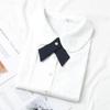 Camisa de uniforme JK con pajarita cruzada de estilo universitario para niñas pequeñas, uniforme escolar con lazo, ropa de negocios, cuello a la moda