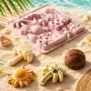 Nuevo Molde de Chocolate con Forma de Castillo de Playa de Verano Grado Alimenticio Fácil Desmoldeo Molde para Pudín, Fudge, Chocolate