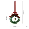 Guirlanda Sino Laço Aveludado Decorações de Natal Frutas Vermelhas Decoração de Árvore de Natal Guirlanda de Natal