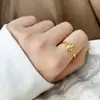 Anel Croissant de Design Único para Mulheres, Anel Aberto de Moda Personalizado de Celebridade da Internet, Anel de Dedo Indicador Punk Retrô Hip-Hop