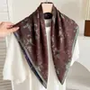 Pañuelo de Cuello Pequeño Cuadrado 70cm Estilo Francés Pintura al Óleo Azul Flor de Granada para Mujer, Primavera y Otoño, Pañuelo Chal de Doble Cara que Cambia de Color