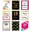 Pegatinas para botellas de vino tinto con temática de fiesta de cumpleaños transfronteriza de 18, 21, 30, 40, 50, 60, 70 y 80 años.