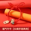 2021 Año del Buey Mascota Cuerda Roja de la Suerte Este Año de Vida Cuerda Roja para la Cabeza Pulsera Banda de Goma de Doble Uso Cuerda para el Cabello de Mujer Anillo para el Cabello