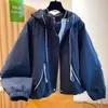Parka de alta gama estilo coreano para mujer, nuevo modelo 2026, corte holgado, casual, versátil, gabardina de trabajo con capucha