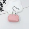 Mini bolsa de algodão preenchida com couro, pingente multicolorido, bolsa em formato de concha, chaveiro de bolsa de alta qualidade, porta-moedas, acessório, chaveiro