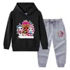 Primavera y Otoño 2023 nueva ropa infantil transfronteriza suéter con capucha para niños pantalones conjunto de dos piezas bebé algodón manga larga