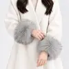 Puño de Piel Sintética de Mapache Chaqueta Acolchada Qipao Chaqueta de Algodón Fundas para Mangas Accesorios de Ropa a Juego Piel Sintética Muñequeras de Piel Puños