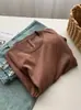 Camiseta de Algodón de Manga Corta para Mujer Ji, Estilo de Fila Simple con Costura Trasera, para Primavera y Verano, Cuello Redondo, Corte Holgado, Adelgazante, Tacto de Alta Gama, Top de Color Sólido