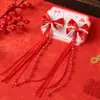 Horquilla Estilo Chino Horquilla Nueva de Año Nuevo Lazo Borla Cinta Accesorios para el Cabello de Niña Pin Lindo para Niños Tocado