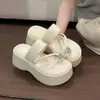 Sandalias de Plataforma Gruesa para Mujer que Aumentan la Altura, Nuevo Estilo Verano 2025, Elegantes Sandalias de Deslizamiento para Playa para Combinar con Vestidos