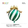 Lazo Rayado Navideño Mate Bolas Rojas y Verdes Colgantes Decoración para Fiesta Temática de Año Nuevo Globos de Papel de Aluminio
