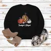 Moda Casual Otoño e Invierno 2025 Sudaderas con Estampado de Calabaza de Acción de Gracias Cuello Redondo Manga Larga Holgada