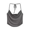 Hot Girl Sexy Swing Collar Short Small Sling Mulheres 2023 Verão Novo Estilo Europeu e Americano Slim Fit Off-shoulder Colete Pequeno para Mulheres