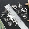 Accesorios de Unicornio de Aleación de Plata Antigua Más Vendidos Transfronterizos Piezas para Joyería DIY Pulsera Llavero Colgante de Collar Encanto