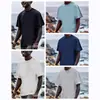 [Camiseta de Algodón Talla Europea] Camiseta Lisa de Algodón Puro para Hombres y Mujeres, Casual 180g Holgada Color Sólido Verde Militar Claro