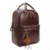 Mochila Escolar de Couro PU Retrô 2026 Nova Tendência Cool Mochila de Grande Capacidade Versátil Bolsa para Roupas de Trabalho Viagem Computador