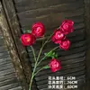 Decoração de flor artificial tom avermelhado em haste única, bola de flor para corredor de flor de seda, material para arranjo de flor de mesa para restaurante e casamentos ao ar livre