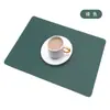 Manteles Individuales Nórdicos de Cuero PU Transfronterizos, Esteras Aislantes del Calor, Antideslizantes y Resistentes al Calor, Cuadrados y Redondos de Estilo Occidental para el Hogar, y Posavasos
