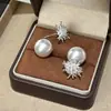 Lujo Accesible Francés Fuegos Artificiales Brillantes Perla Plateada Colgante Trasero Doble Uso Aguja de Plata 925 Pendientes de Moda de Alta Gama Elegantes para Mujer