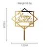 Cartão de acrílico para bolo de feliz aniversário transfronteiriço happybirthday aniversário festa de aniversário decoração de bolo de confeitaria