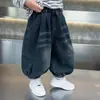 Ropa de Otoño para Niños Pantalones de Mezclilla Estilo Linterna Estilo Coreano Niños Primavera y Otoño Sueltos Bonitos Pantalones de Pierna Curva Pantalones para Niños Pequeños Comercio Exterior