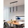 Lámpara de araña pequeña de barril largo con barra dorada negra LED, estilo nórdico, para mesa de comedor, recepción de hotel, cilíndrica, decorativa, de una sola línea, foco colgante.