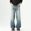 Jeans rectos estilo americano para hombre, pantalones de otoño e invierno, marca de moda unisex de alta calle, corte holgado, talla grande