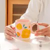 Taza de Cerámica Creativa de Flor de Alto Valor para Desayuno en Casa Taza de Agua de Gran Capacidad Taza de Oficina Taza de Café