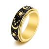 Amazon Supply Moda Aço Inoxidável Homens e Mulheres Star Moon Rotatable Ring ing Estilo Personalizado Jóias Vintage