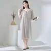 Camisola de Algodão Lyocell, Comprimento Médio Solta Floral para Casa, Gola Redonda com Renda, Doce e Estilosa, Pode Ser Usada Fora, Vestido Feminino