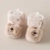 Calcetines Zapatos de Piso Cálidos Engrosados con Felpa Adicional Antideslizantes de Puntos para Bebé Recién Nacido Otoño Invierno Antes de Caminar