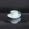 Conjunto de Xícara e Pires para Café Estilo Coreano Transfronteiriço Xícara de Café Branca Pura Xícara de Cerâmica Conjunto de Xícara e Pires para Café para Home Office Venda por Atacado