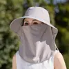 2026 Nuevo Estilo Sombrero de Pescador con Protección Solar para Mujer, Máscara Parasol de Verano, Sombrero Integrado con Protección para el Cuello, Sombrero Solar Ligero y Transpirable para Exteriores