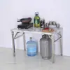 Mesa plegable de acero inoxidable 304, mesa cuadrada, mesa de barbacoa, mesa de puesto, banco de trabajo rectangular, mesa plegable elevada de acero inoxidable