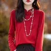 2024 Nuevo Camiseta Básica Bordada De Rong Estilo Chino Nuevo para Mujer para Primavera y Otoño, Elegante Top de Manga Larga para Usar en Capas o como Prenda Exterior