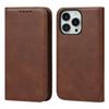 Adequado para Capa de Celular de Couro Iphone16E 17Pro Cor Pura Padrão de Pele de Bezerro Carteira Magnética Forte com Porta-Cartões Xperia1 Viii