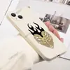 Lista Transfronteiriça Caveira Chama Negra Coração Silicone Capa de Celular para Apple 17Pm Iphone16 Fosca Macia