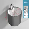 Lavabo Cerámico Integrado de Pared para Apartamentos Pequeños, Lavabo Colorido para Balcón de Baño, Lavabo de Pared