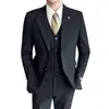 Soporte para Dropshipping para Traje de Hombre Delgado de Dos Botones para Douyin Traje de Vestir de Tres Piezas Casual de Negocios