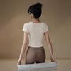 Ropa de yoga para mujer, top deportivo con almohadilla para el pecho, camiseta adelgazante de manga corta para correr, entrenamiento de pilates, ropa de fitness para verano