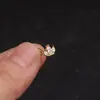 Haste de Aço Inoxidável 1,2*6mm Micro-Incustada Zircônia Coroa Parafuso de Osso da Orelha Bola Brincos de Moda Joias Piercing